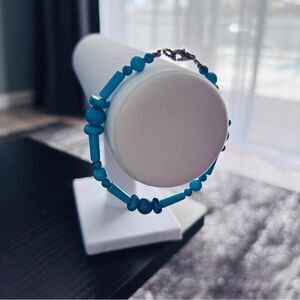 Turquoise Style Tube & Round Bead Bracelet Southwestern Boho